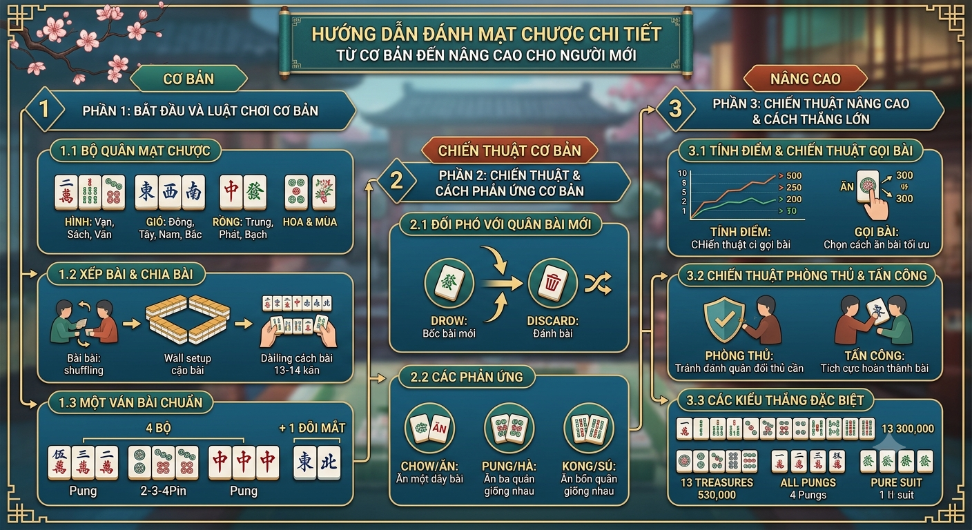 hướng dẫn đánh mạt chược